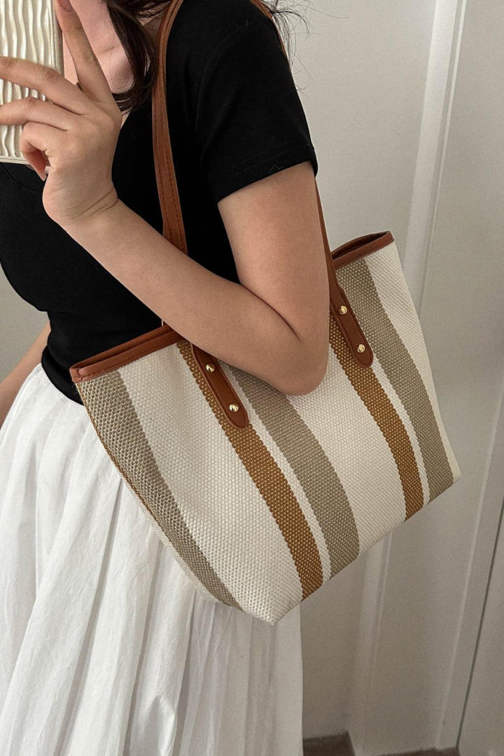 Striped Straw Tote Bag - Super Amazing Store