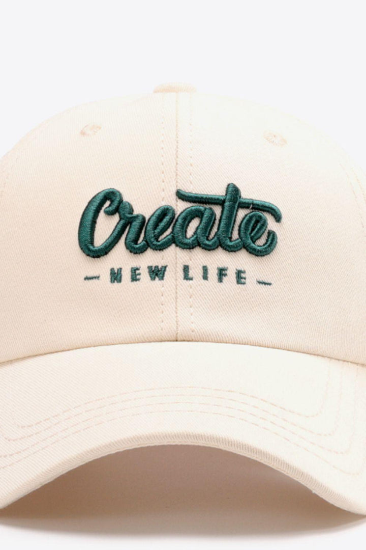 CREATE NEW LIFE Adjustable Cotton Baseball Cap - Super Amazing Store