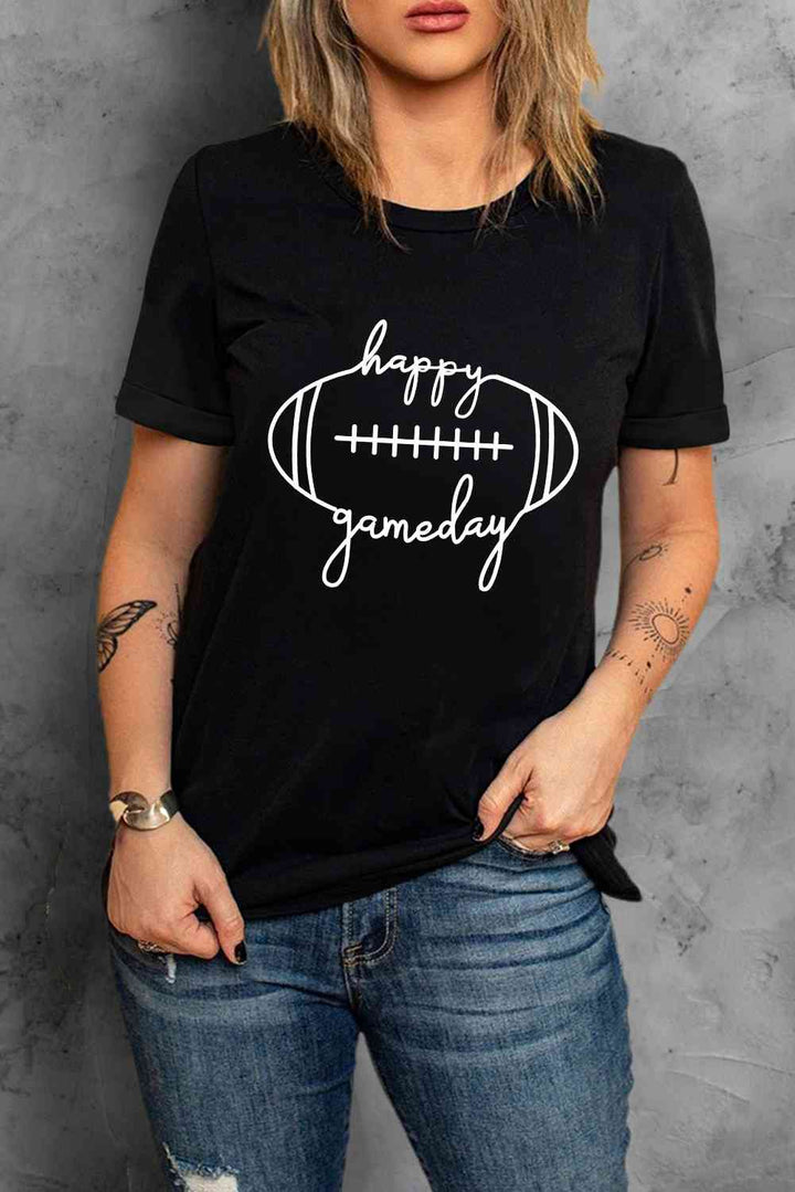 HAPPY GAMEDAY Graphic T-Shirt Trendsi