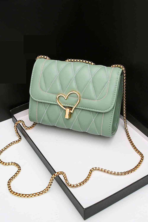 Heart Buckle PU Leather Crossbody Bag Trendsi