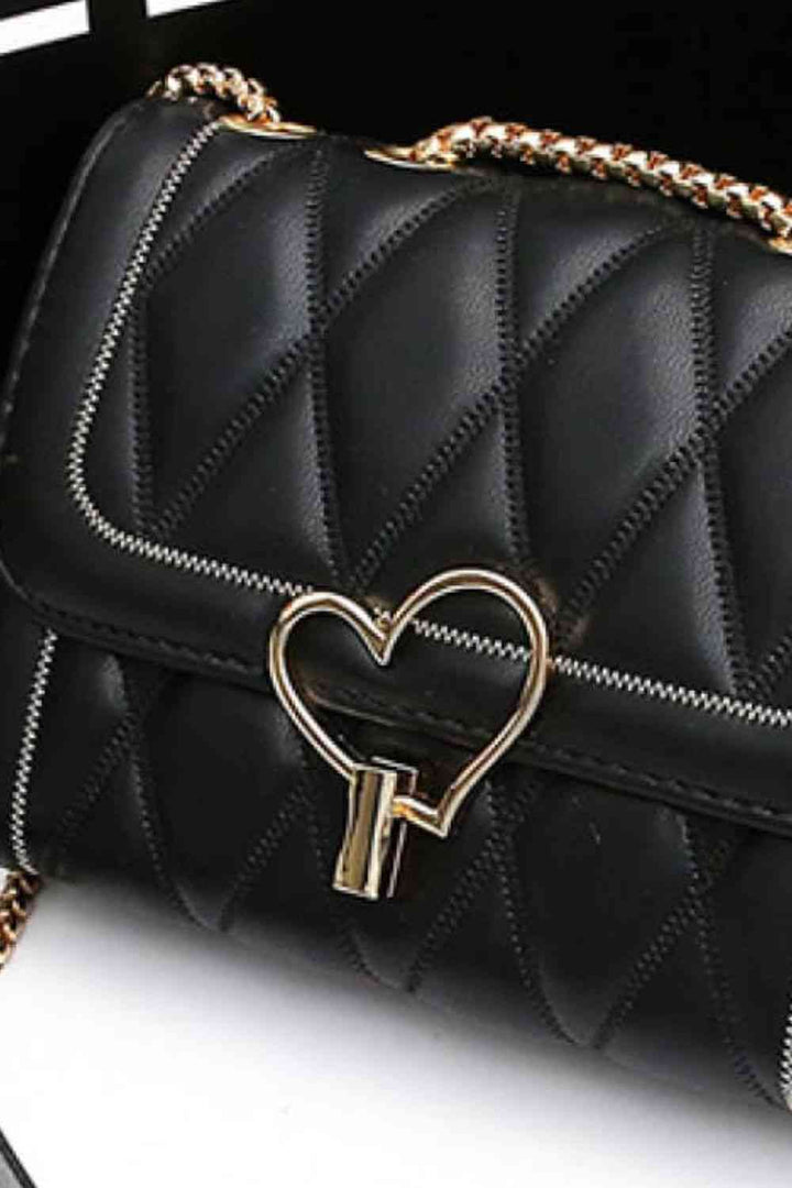 Heart Buckle PU Leather Crossbody Bag Trendsi