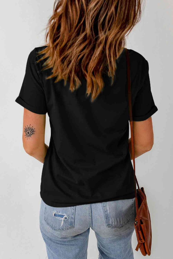 Letter Graphic Short Sleeve T-Shirt Trendsi