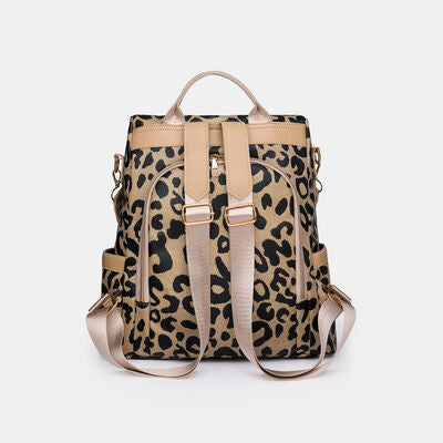 Leopard PU Leather Backpack Bag Trendsi