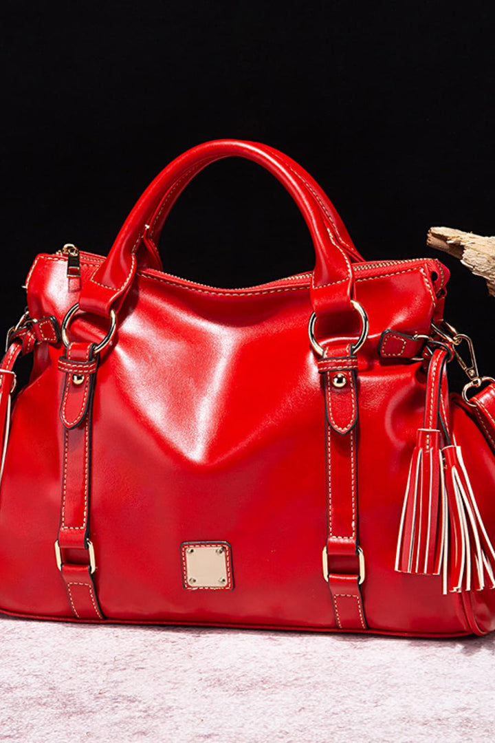 PU Leather Handbag with Tassels - Super Amazing Store