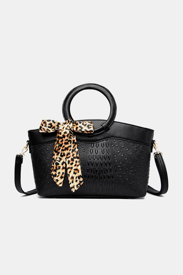 PU Leather Leopard Tie Shoulder Bag - Super Amazing Store