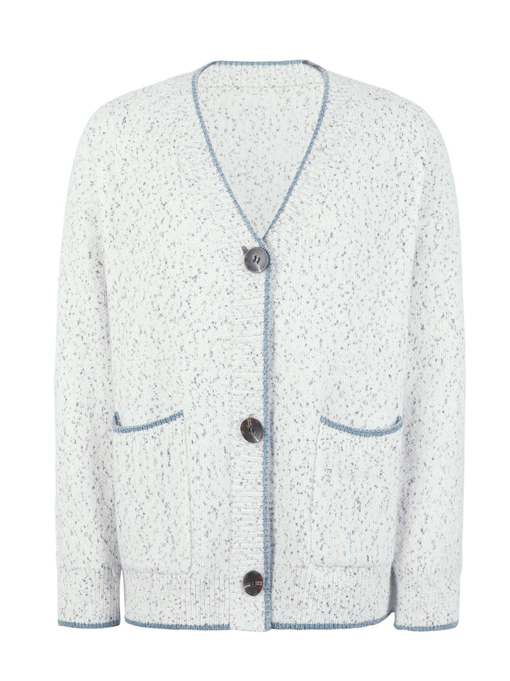 Button Down V-Neck Cardigan with Pockets - Super Amazing Store