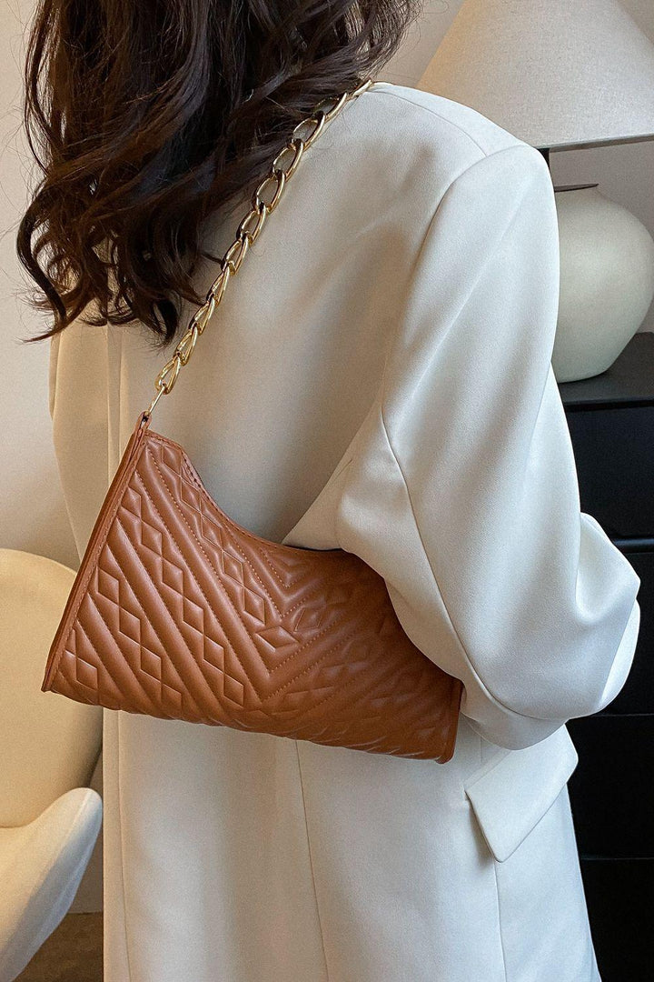 Textured PU Leather Shoulder Bag - Super Amazing Store