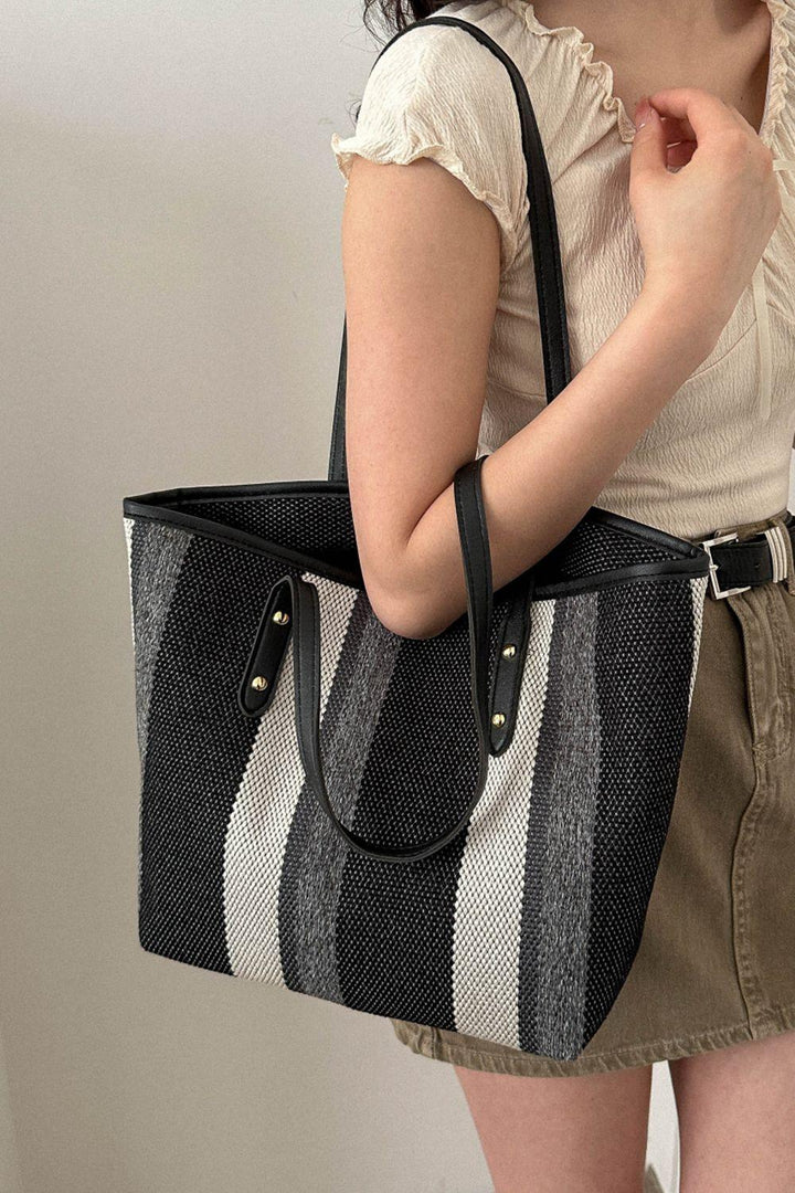 Striped Straw Tote Bag - Super Amazing Store