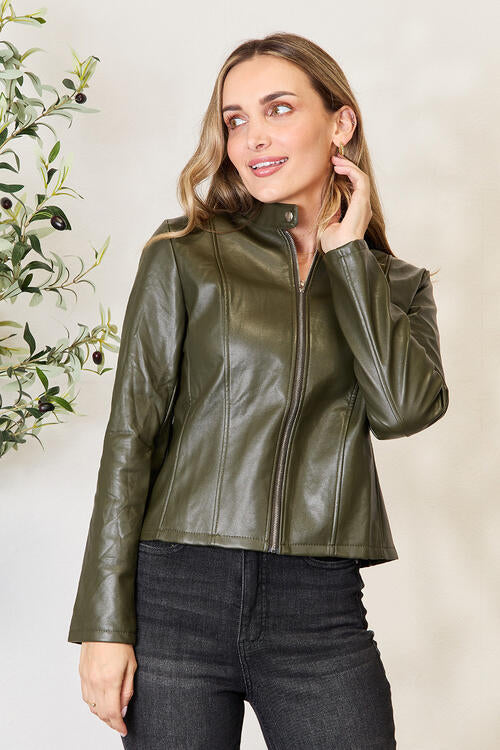 Mock Neck Zip Up Jacket - Super Amazing Store