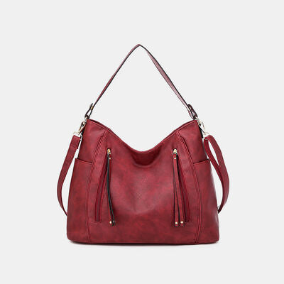 Textured PU Leather Tote Bag Trendsi