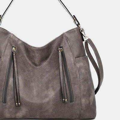 Textured PU Leather Tote Bag Trendsi