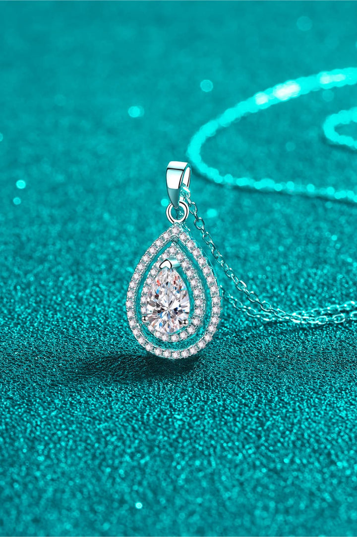 1 Carat Moissanite Teardrop Pendant Necklace - Super Amazing Store