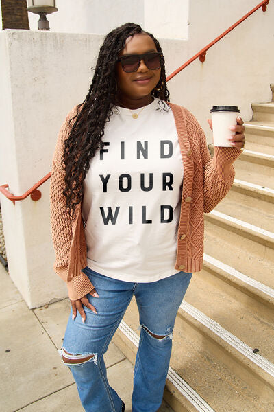 Simply Love Full Size FIND YOUR WILD Short Sleeve T-Shirt Trendsi