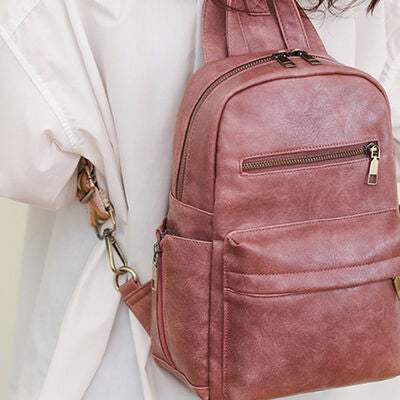 Medium PU Leather Backpack Trendsi