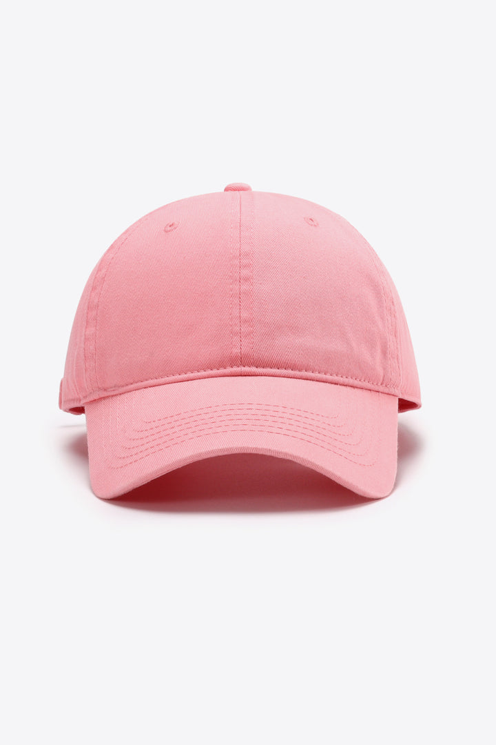 Plain Adjustable Cotton Baseball Cap Trendsi