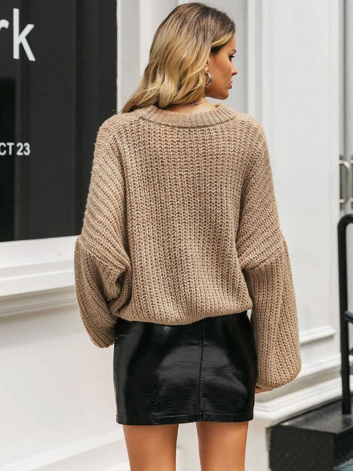 Round Neck Long Sleeve Sweater - Super Amazing Store