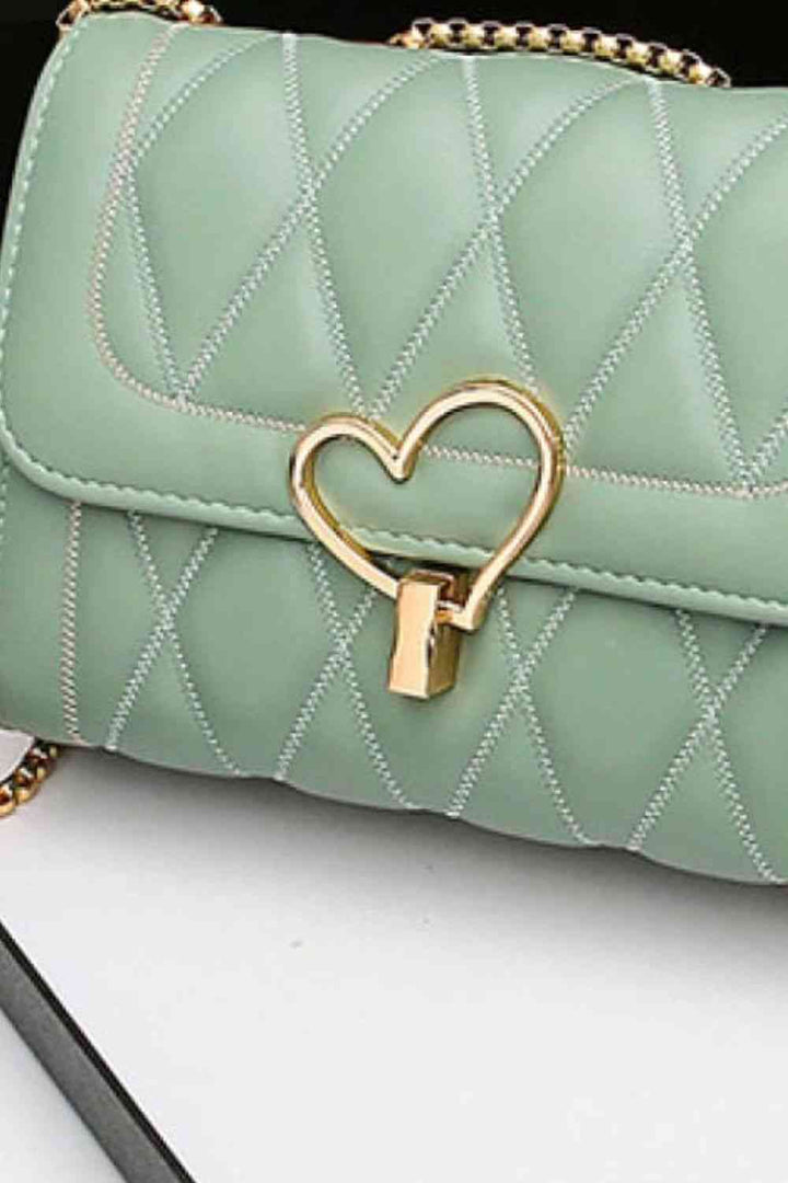 Heart Buckle PU Leather Crossbody Bag Trendsi