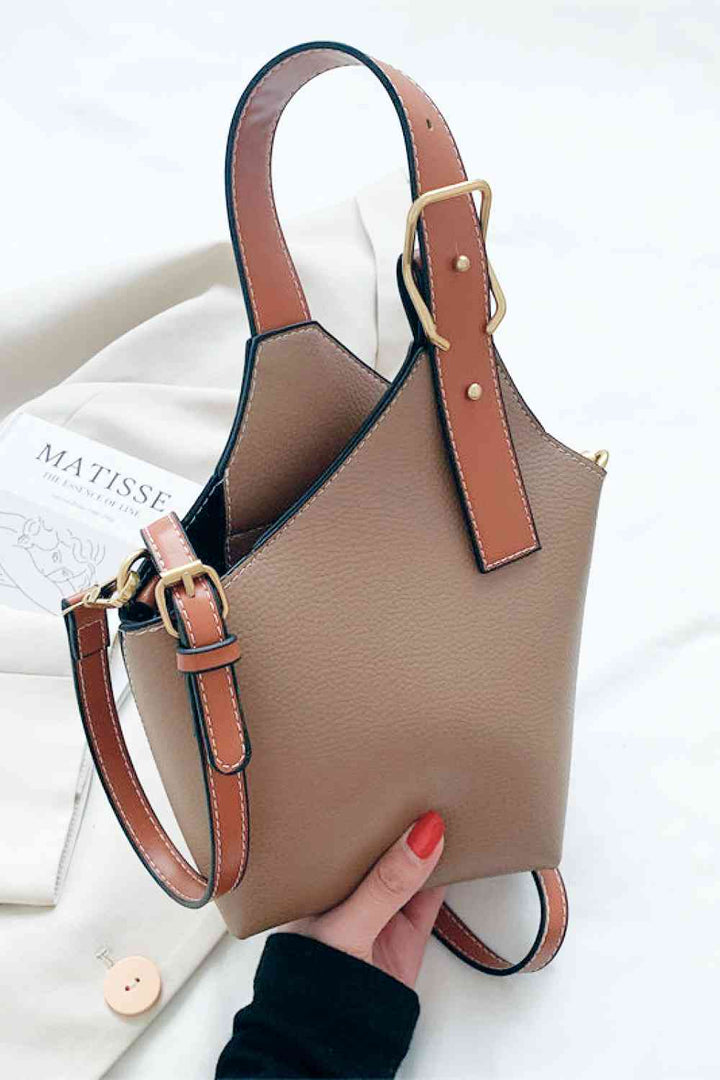 Fashion PU Leather Bucket Bag Trendsi