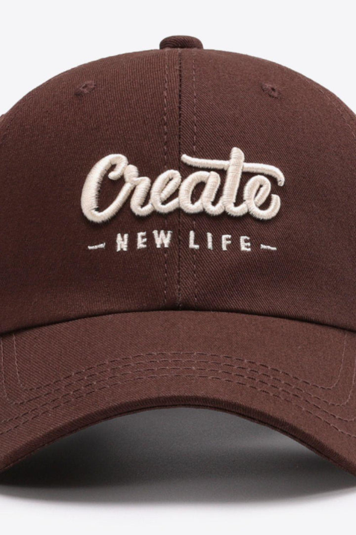 CREATE NEW LIFE Adjustable Cotton Baseball Cap - Super Amazing Store