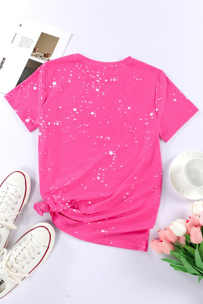 MAMA Round Neck Short Sleeve T-Shirt Trendsi