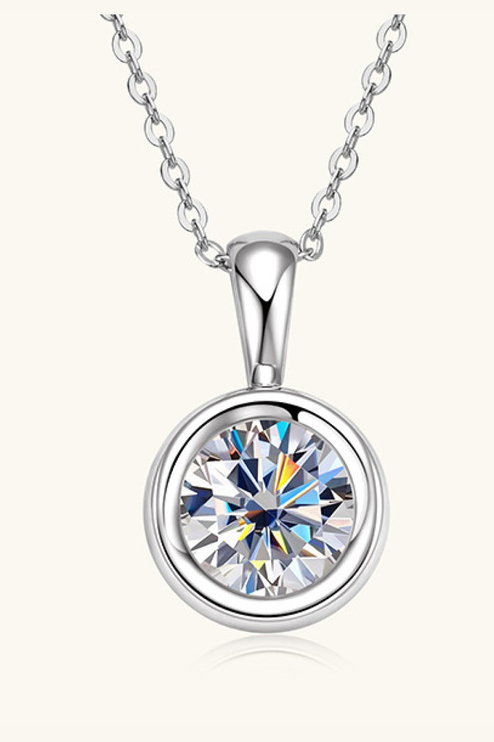 2 Carat Moissanite 925 Sterling Silver Necklace Trendsi