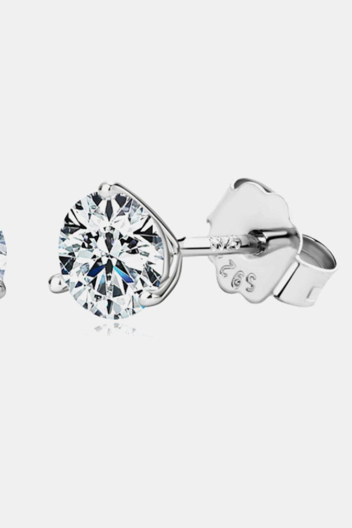 Moissanite 925 Sterling Silver Stud Earrings - Super Amazing Store