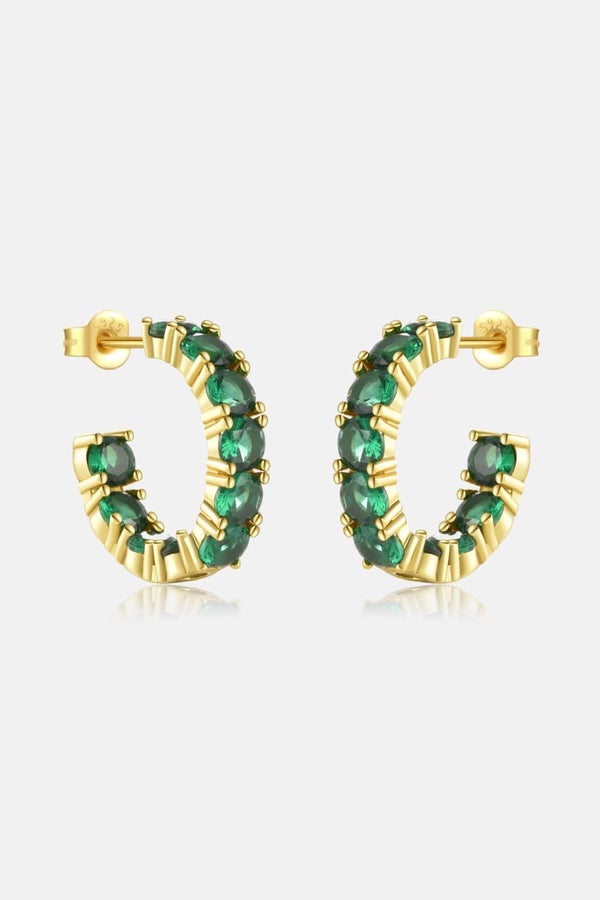 Inlaid Zircon C-Hoop Earrings - Super Amazing Store