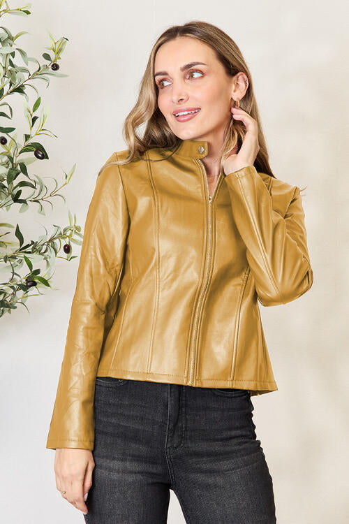 Mock Neck Zip Up Jacket - Super Amazing Store