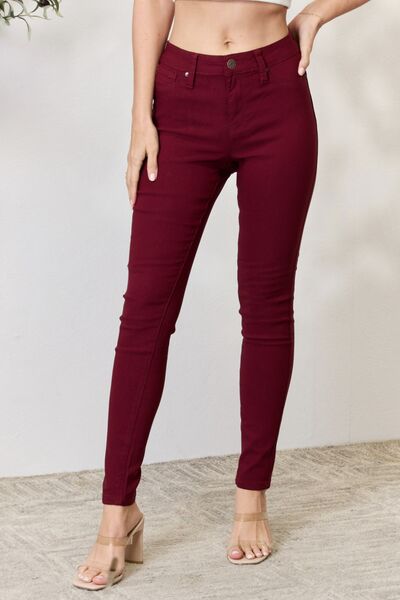 YMI Jeanswear Hyperstretch Mid-Rise Skinny Jeans Trendsi