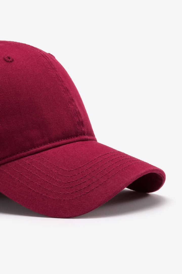 Plain Adjustable Cotton Baseball Cap Trendsi