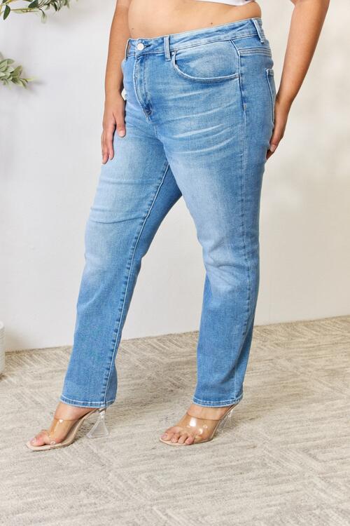 RISEN Full Size Mid Rise Skinny Jeans Trendsi