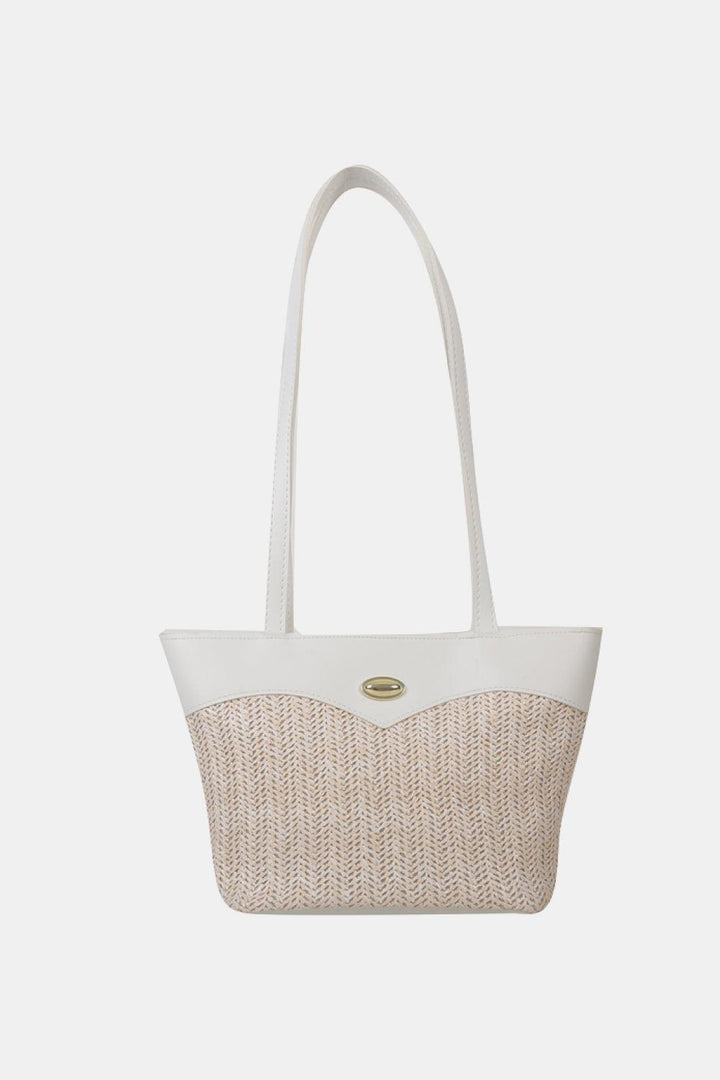 Two-Tone Straw PU Tote Bag - Super Amazing Store