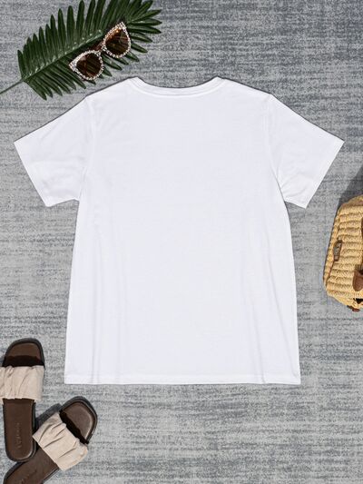 HAPPY VALENTINE'S DAY Round Neck Short Sleeve T-Shirt Trendsi