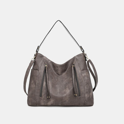 Textured PU Leather Tote Bag Trendsi