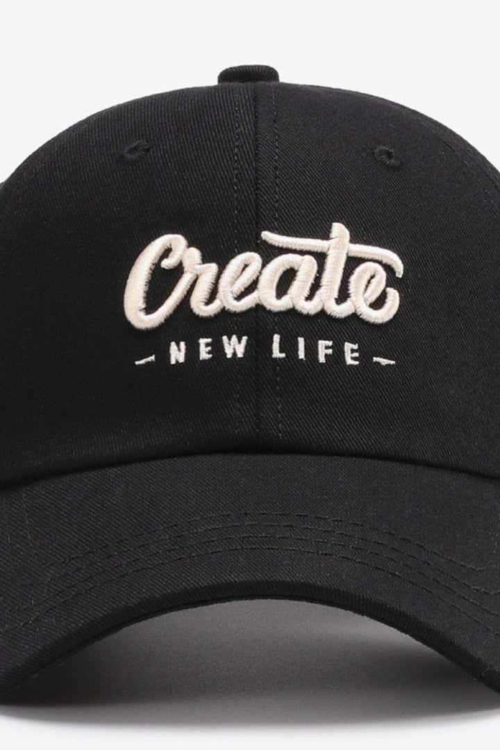 CREATE NEW LIFE Adjustable Cotton Baseball Cap - Super Amazing Store