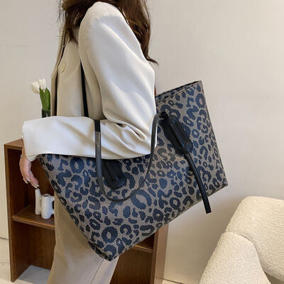 PU Leather Leopard Tote Bag Trendsi