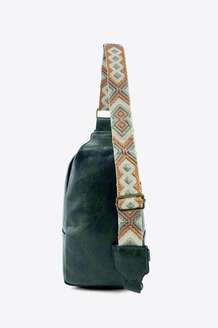 Random Pattern Adjustable Strap PU Leather Sling Bag - Super Amazing Store