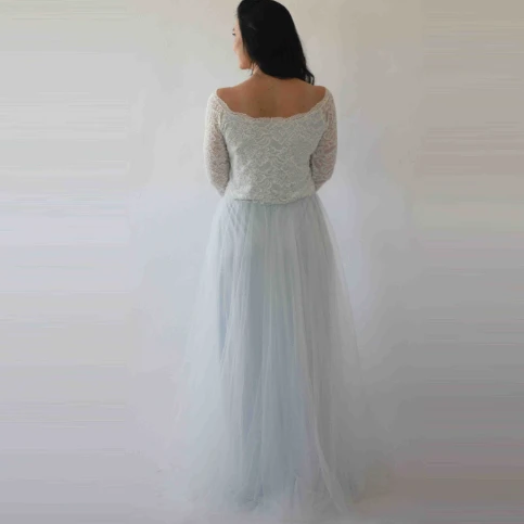 Curvy  Off-Shoulder Two Colors Wedding Dress #1134 - Super Amazing Store