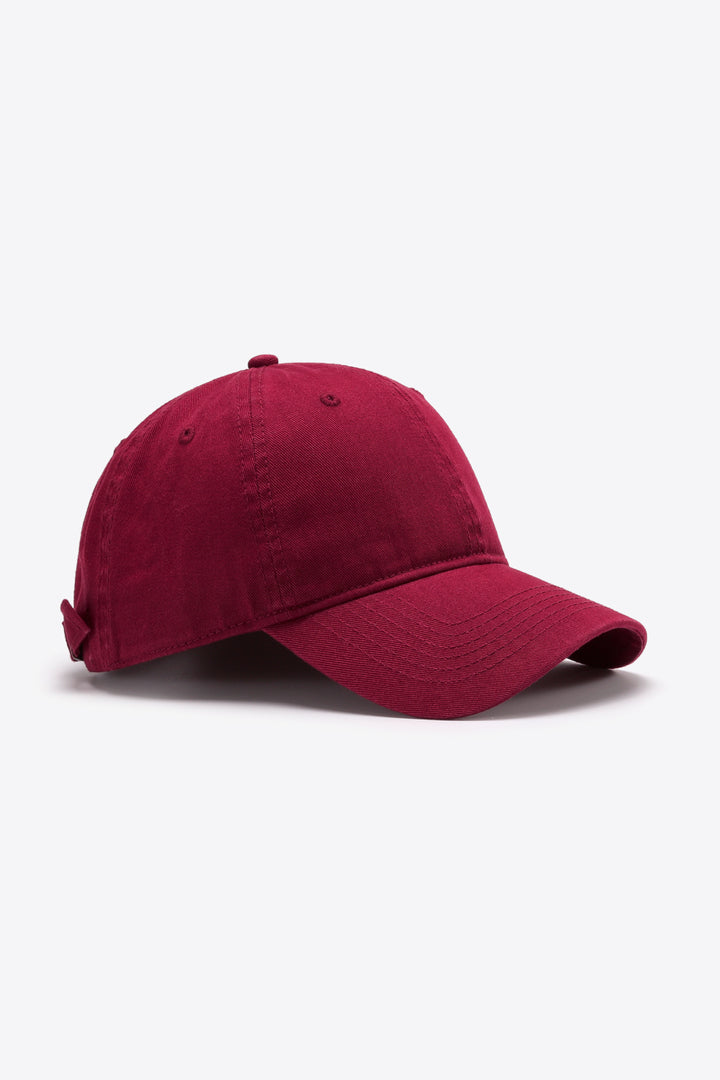 Plain Adjustable Cotton Baseball Cap Trendsi