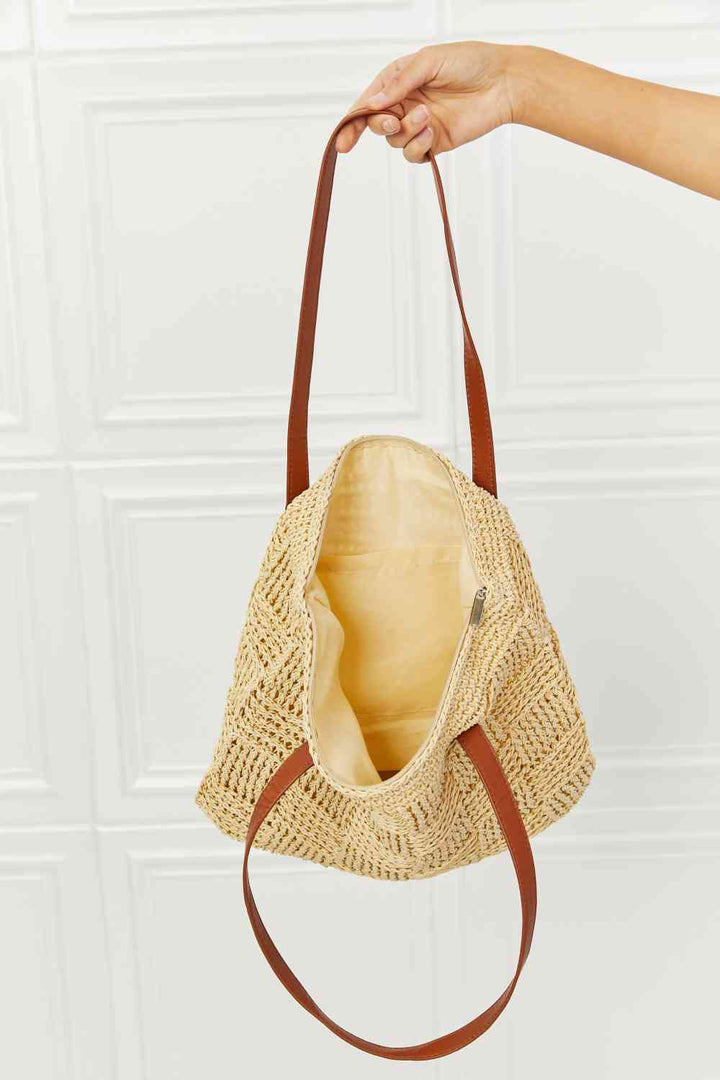 Fame Picnic Date Straw Tote Bag Trendsi