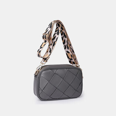 PU Leather Woven Crossbody Bag Trendsi