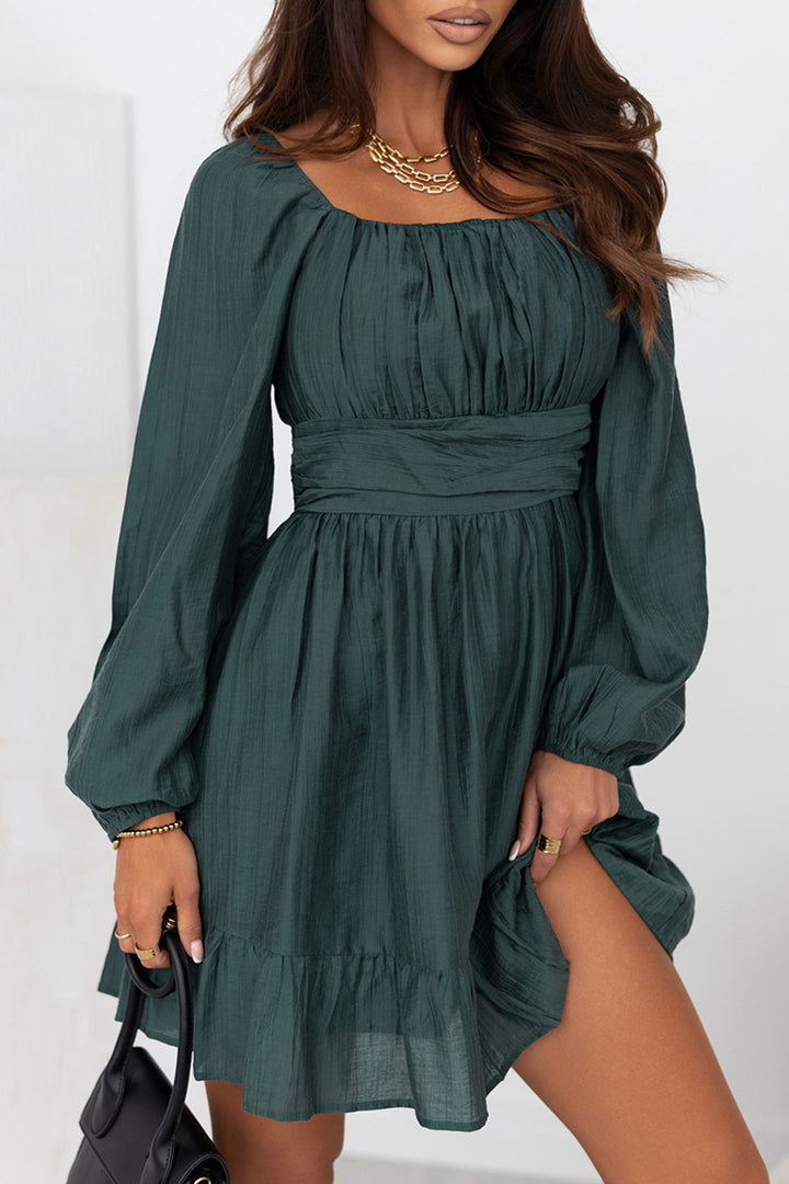 Square Neck Ruffle Hem Dress Trendsi