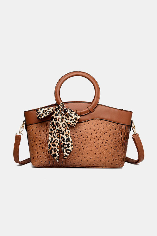 PU Leather Leopard Tie Shoulder Bag - Super Amazing Store