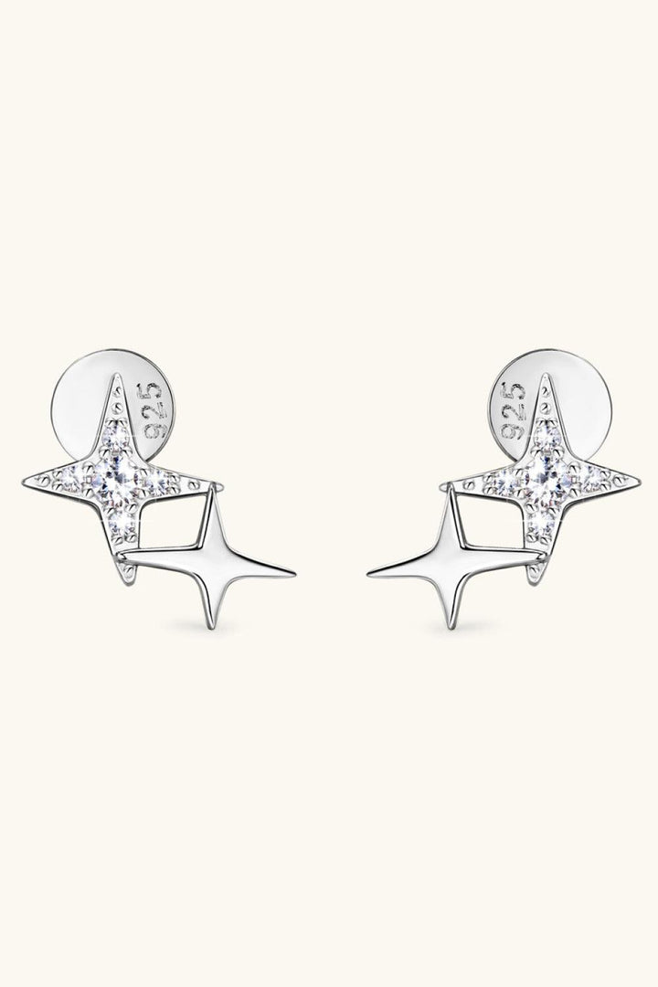 Moissanite 925 Sterling Silver Star Shape Earrings - Super Amazing Store