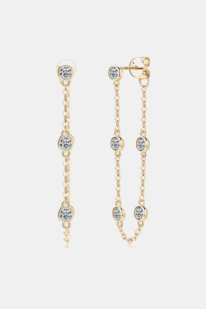 1 Carat Moissanite 925 Sterling Silver Chain Earrings - Super Amazing Store