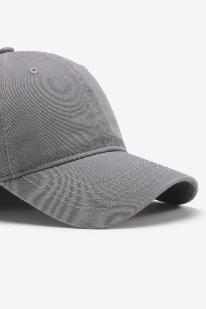 Plain Adjustable Cotton Baseball Cap Trendsi