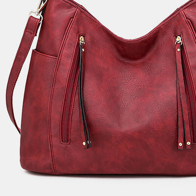 Textured PU Leather Tote Bag Trendsi