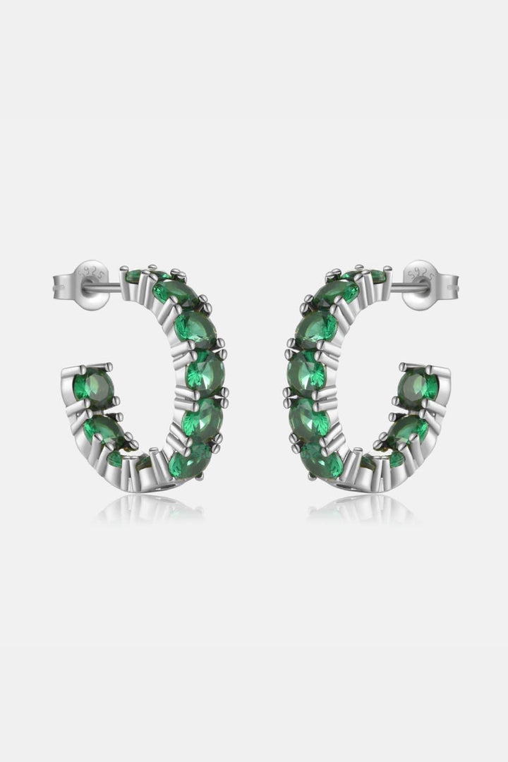 Inlaid Zircon C-Hoop Earrings - Super Amazing Store