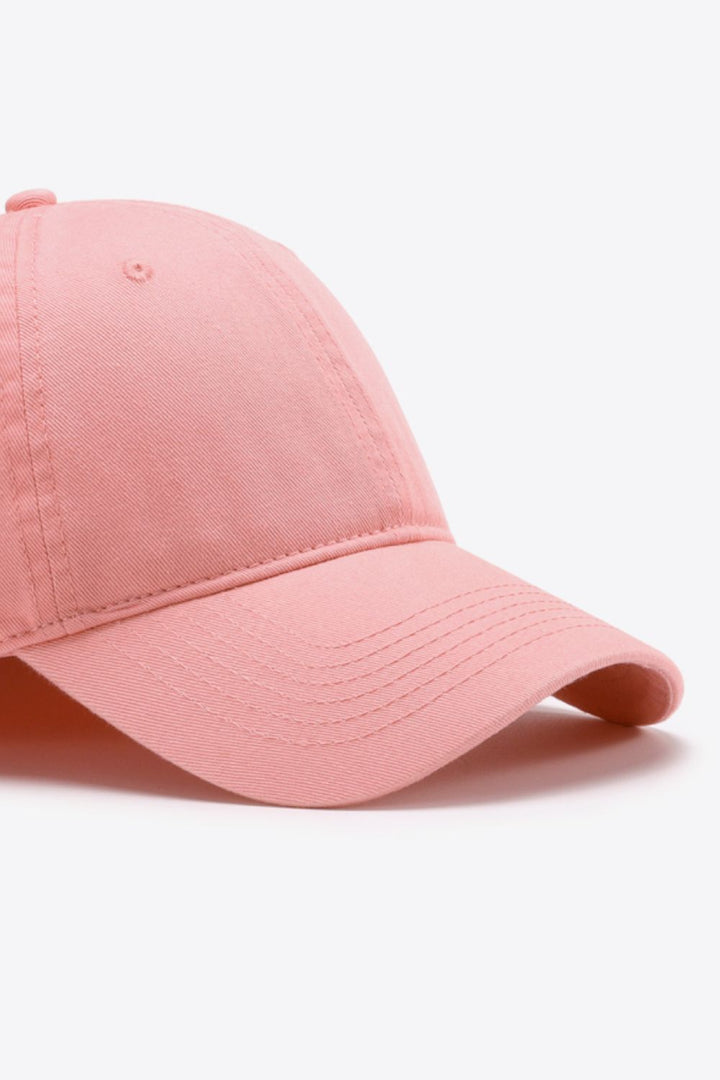 Plain Adjustable Cotton Baseball Cap Trendsi