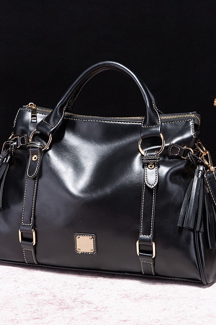 PU Leather Handbag with Tassels - Super Amazing Store